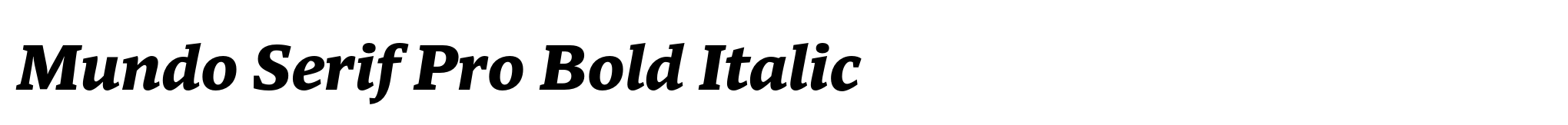 Mundo Serif Pro Bold Italic image